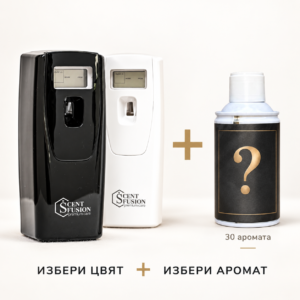 Промо пакет: Професионален диспенсър + 1 спрей с аромат – 45 €